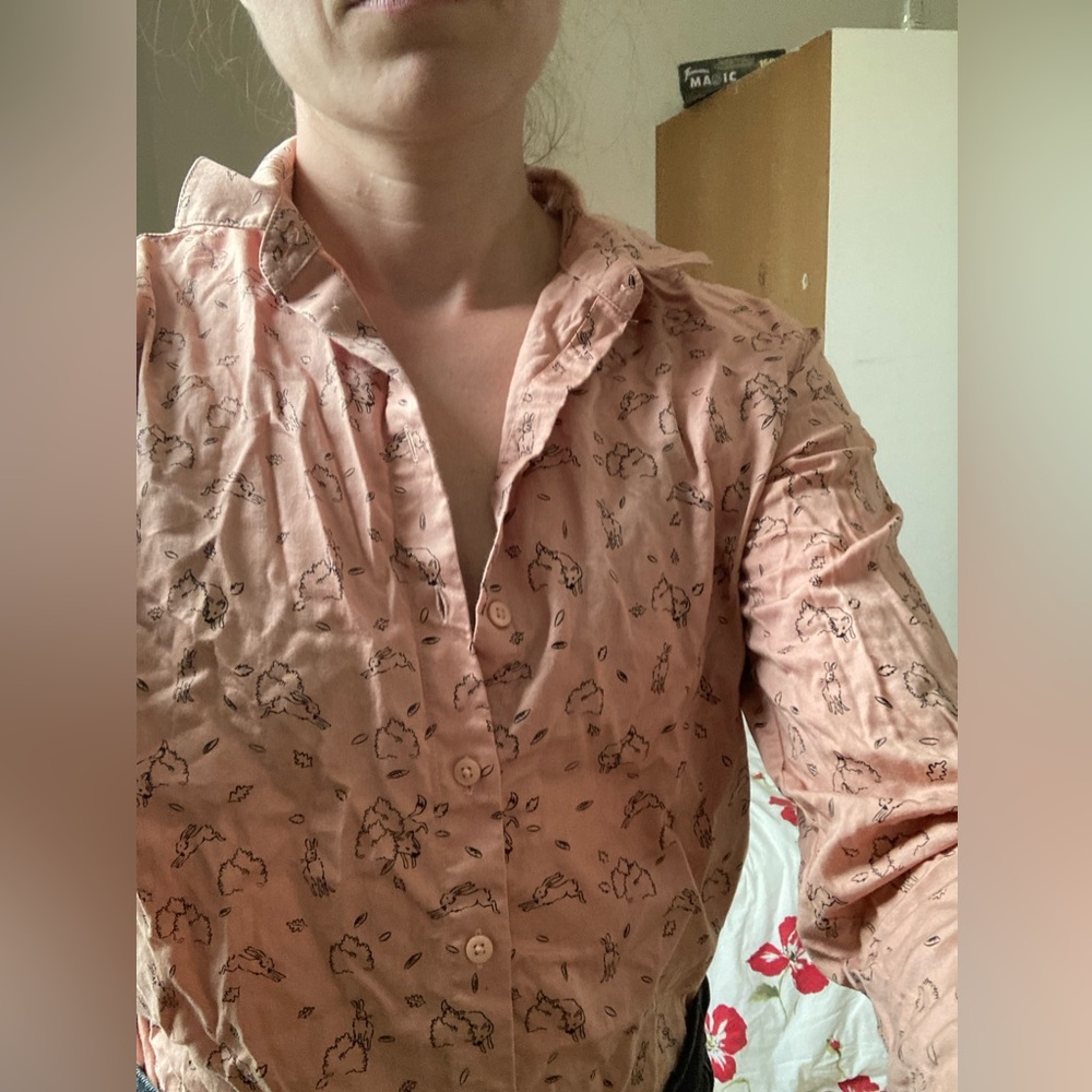 Pink coton button shirt